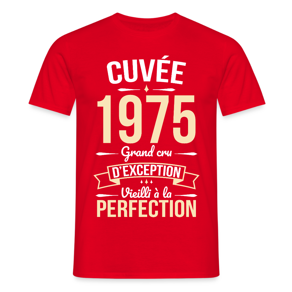 T-shirt Homme - Anniversaire 50 Ans - Cuvée 1975 - rouge