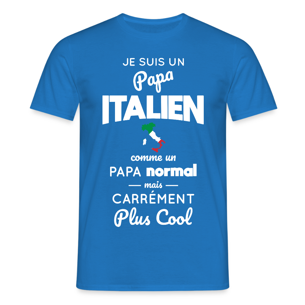 T-shirt Homme - Papa Italien Plus Cool - bleu royal