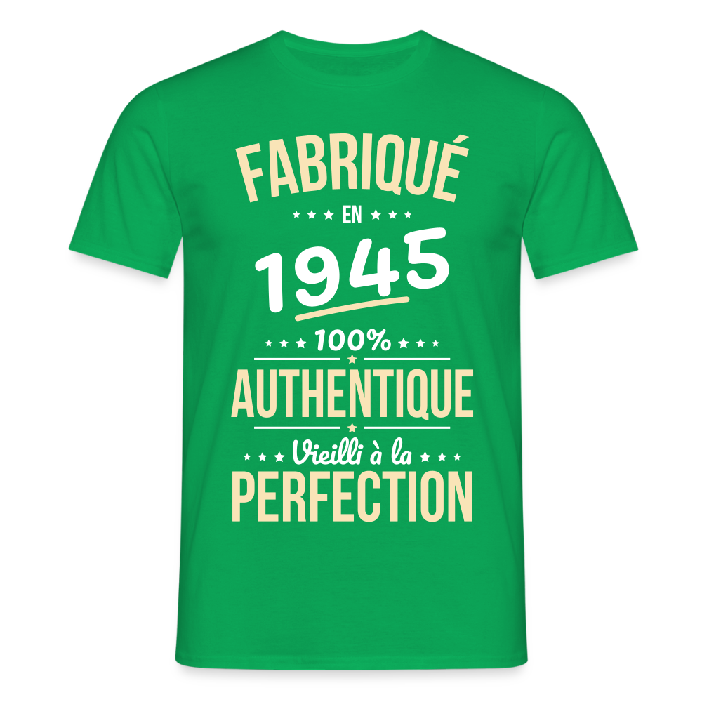 T-shirt Homme - Anniversaire 80 Ans - Fabriqué en 1945 - vert
