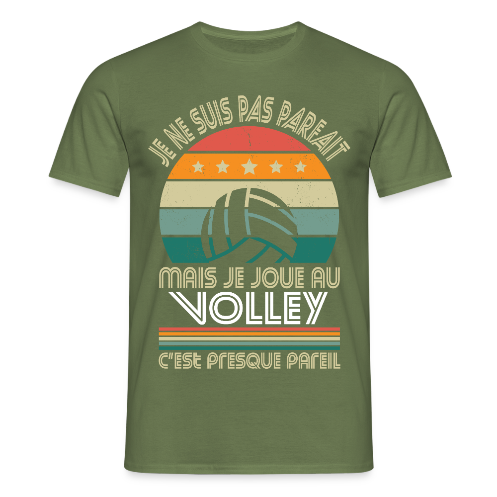 T-shirt Homme - Je ne suis pas parfait mais je joue au Volley - vert militaire