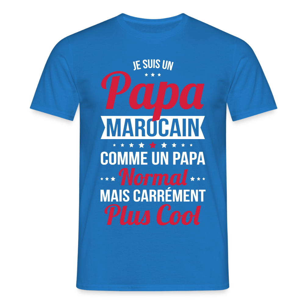 T-shirt Homme - Papa Marocain Plus Cool - bleu royal