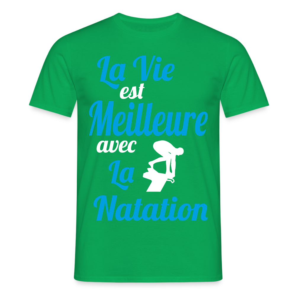 T-shirt Homme - La vie est meilleure avec la Natation - vert