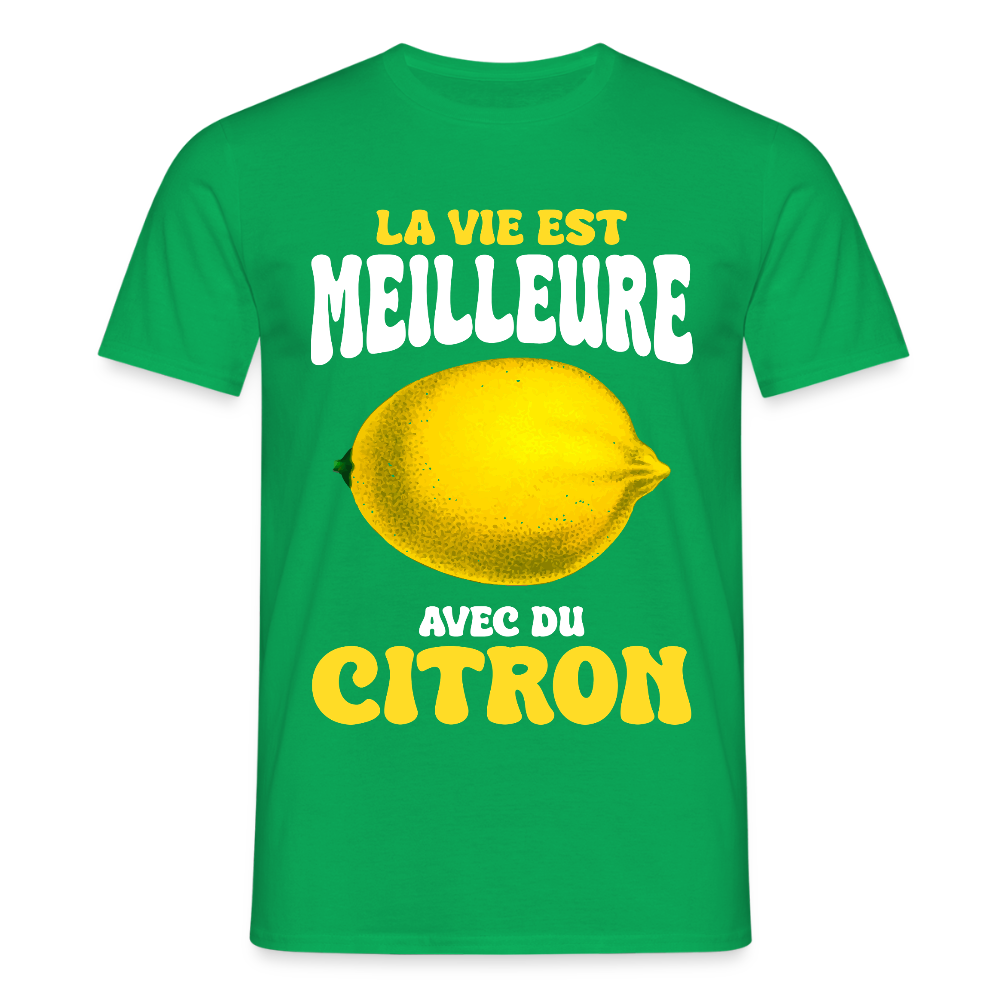 T-shirt Homme - La vie est meilleure avec du citron - vert