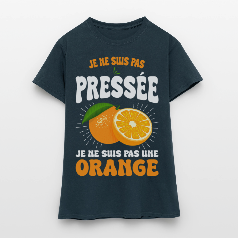 T-shirt Femme - Je ne suis pas une orange. - marine