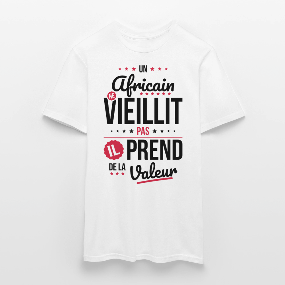 T-shirt Homme - Un Africain ne vieillit pas - blanc