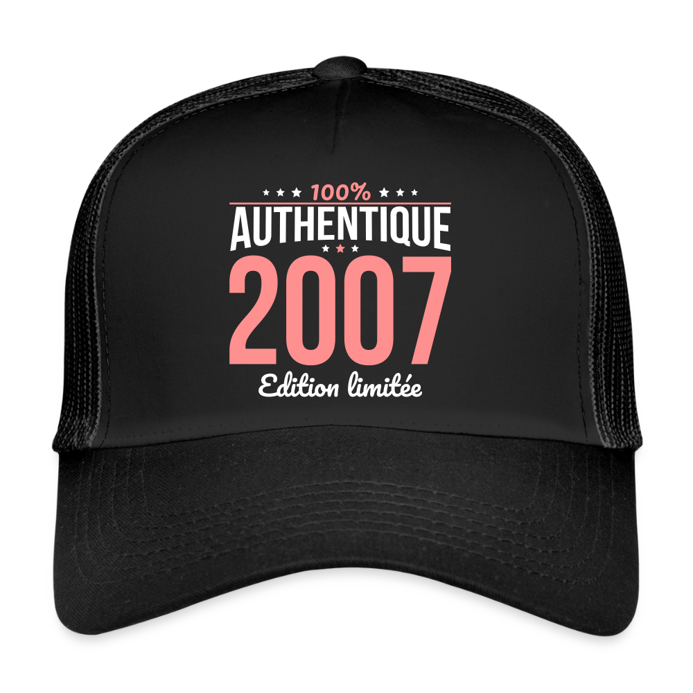Casquette Trucker - Anniversaire 18 Ans - 100% Authentique 2007 - noir/noir
