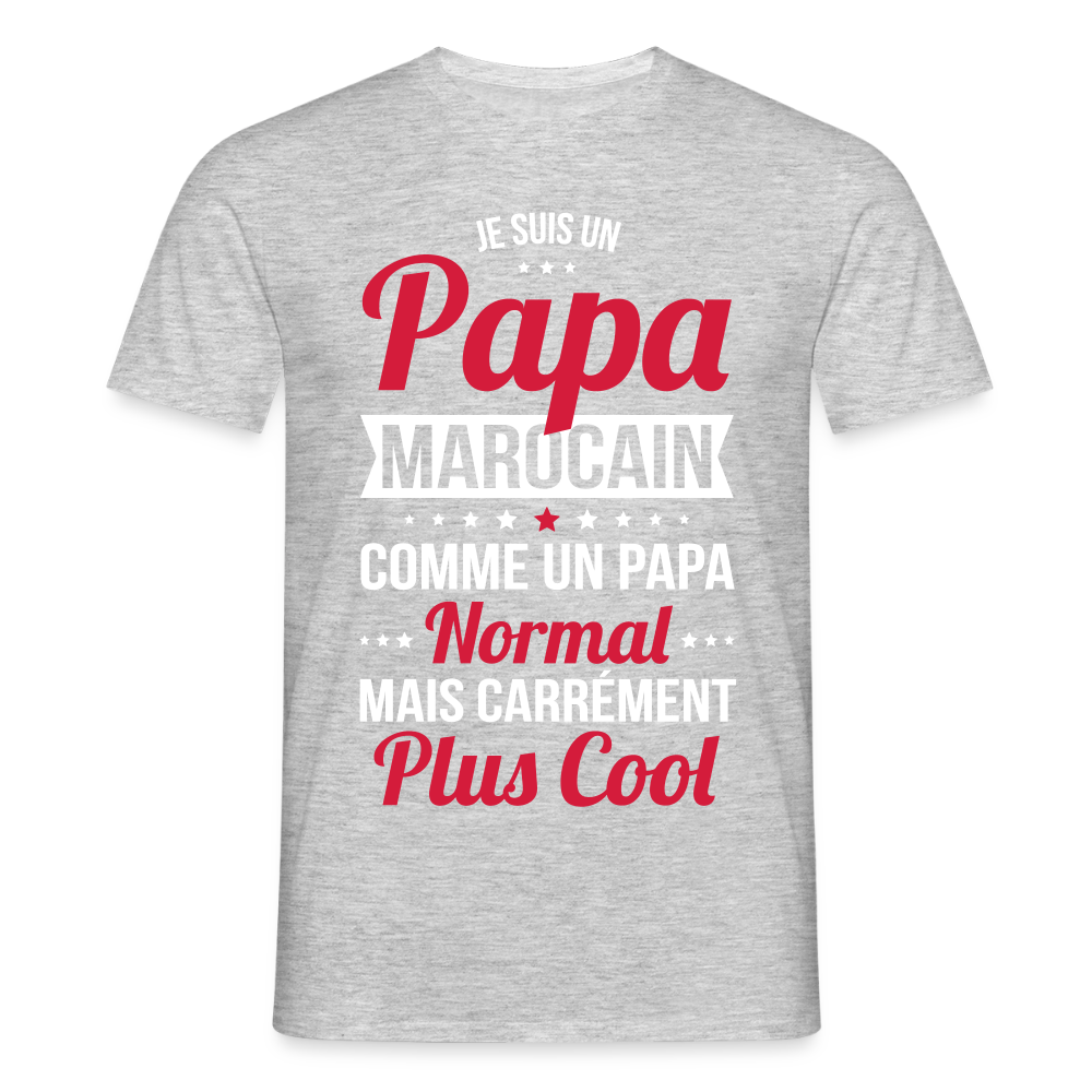 T-shirt Homme - Papa Marocain Plus Cool - gris chiné
