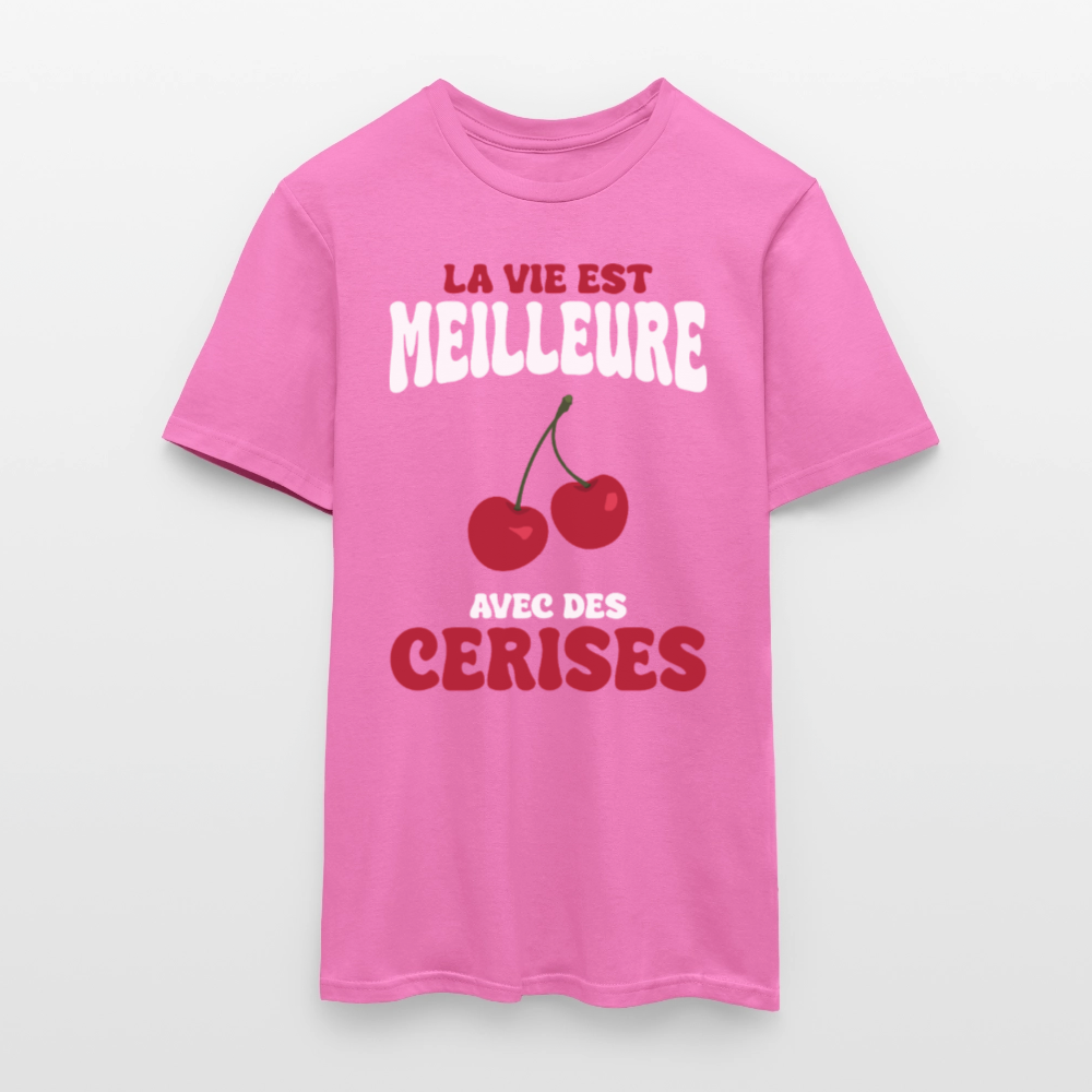 T-shirt Homme - La vie est meilleure avec des cerises - rose