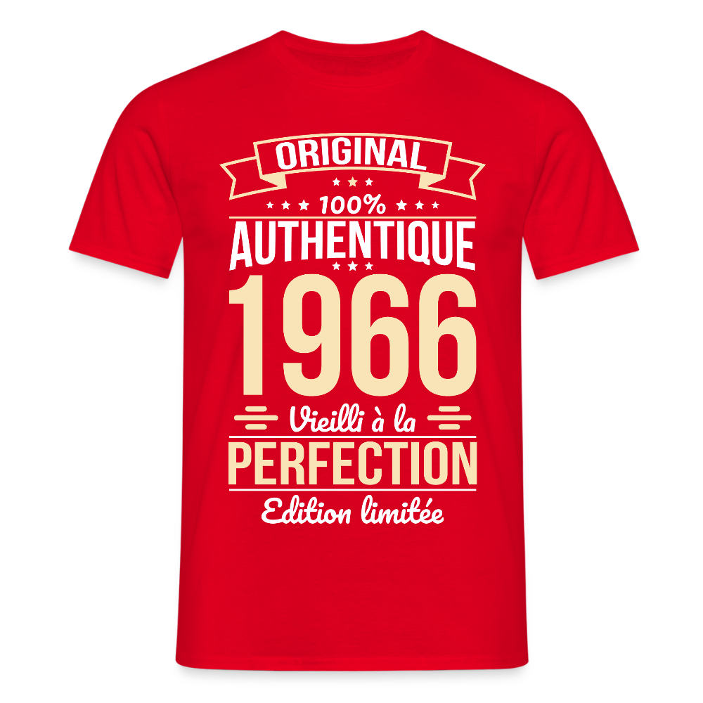 T-shirt anniversaire homme 60 ans – Original 1966 - rouge
