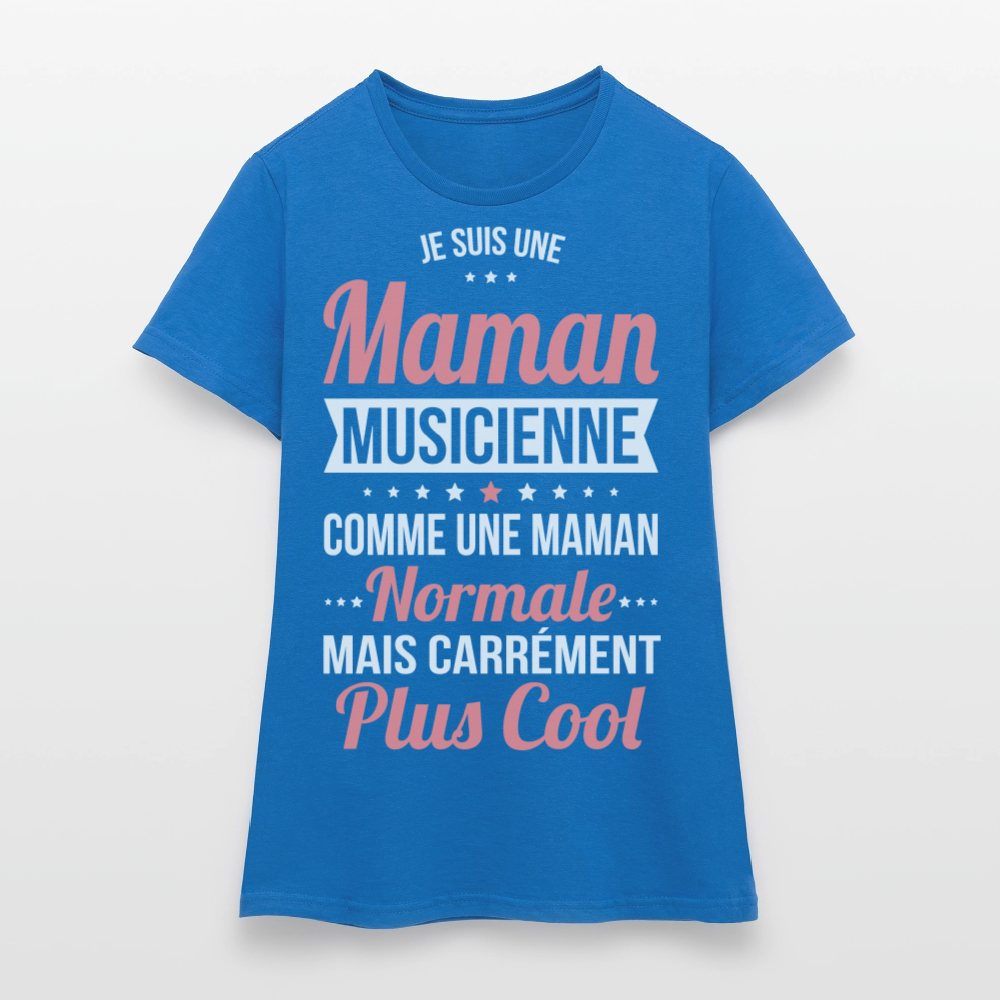T-shirt Femme - Maman musicienne plus cool - bleu royal