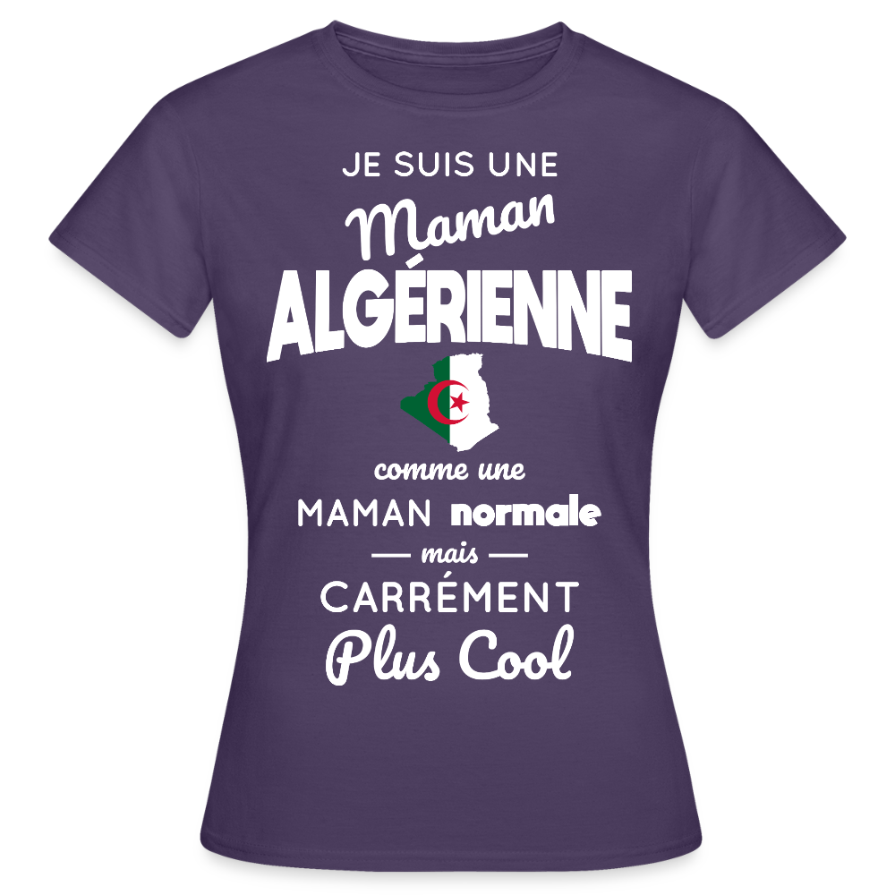 T-shirt Femme - Maman Algérienne plus cool - violet foncé
