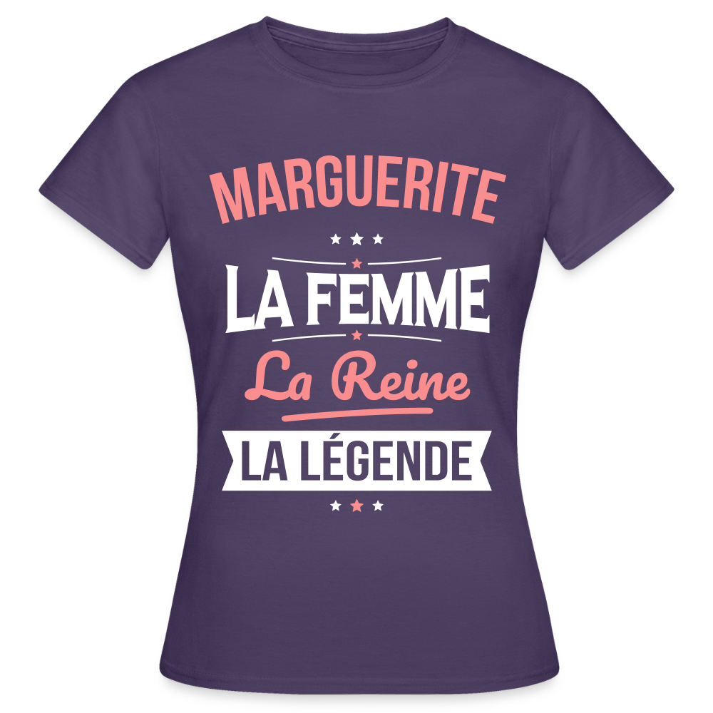 T-shirt Femme - Marguerite - la Femme - la Reine - la Légende - violet foncé