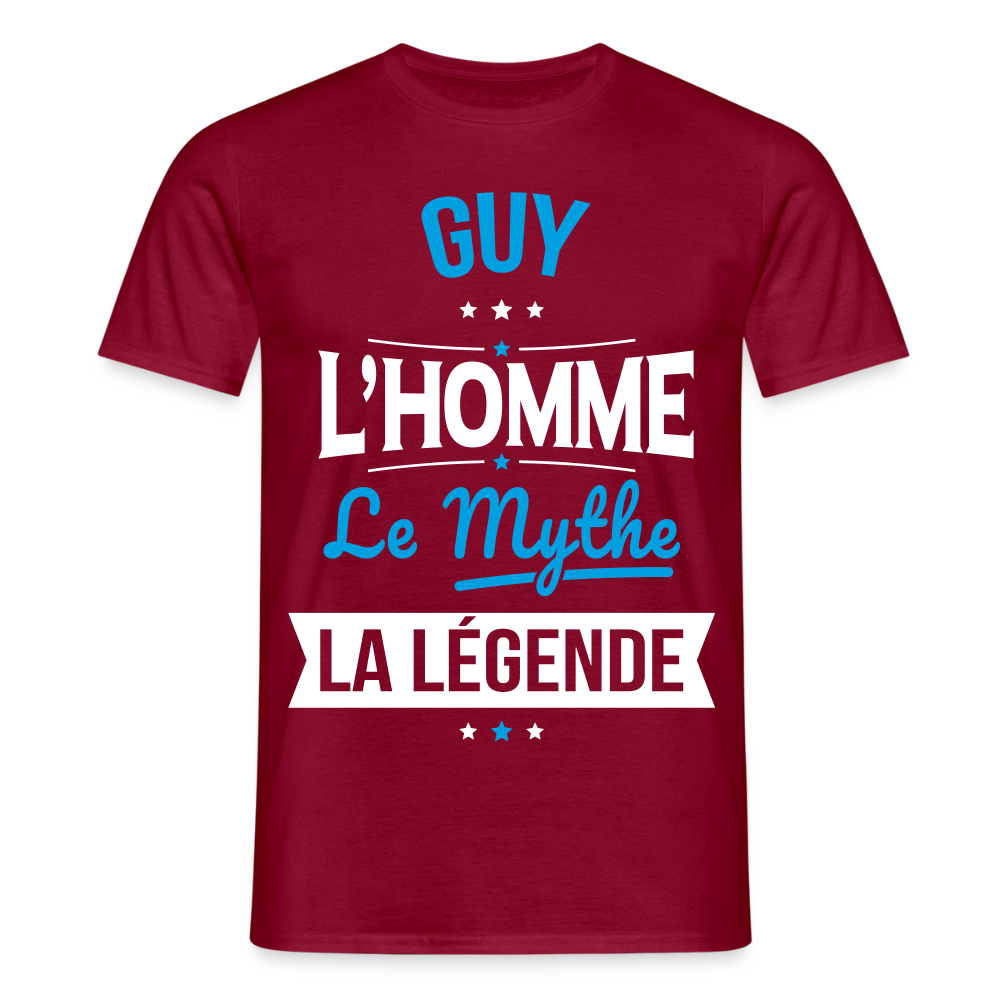 T-shirt Homme - Guy - l'Homme - le Mythe - la Légende - rouge brique