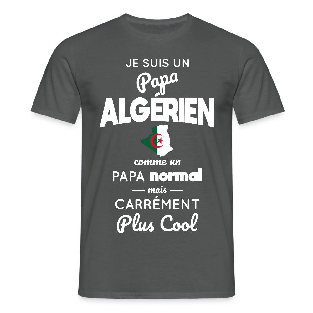 T-shirt Homme - Papa Algérien Plus Cool - charbon
