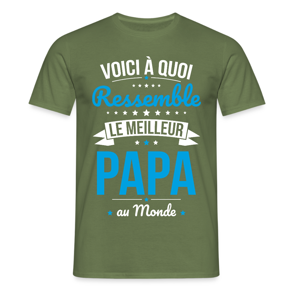 T-shirt Homme - Voici à quoi ressemble le meilleur Papa au Monde - vert militaire