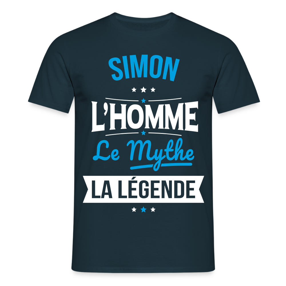 T-shirt Homme - Simon - l'Homme - le Mythe - la Légende - marine