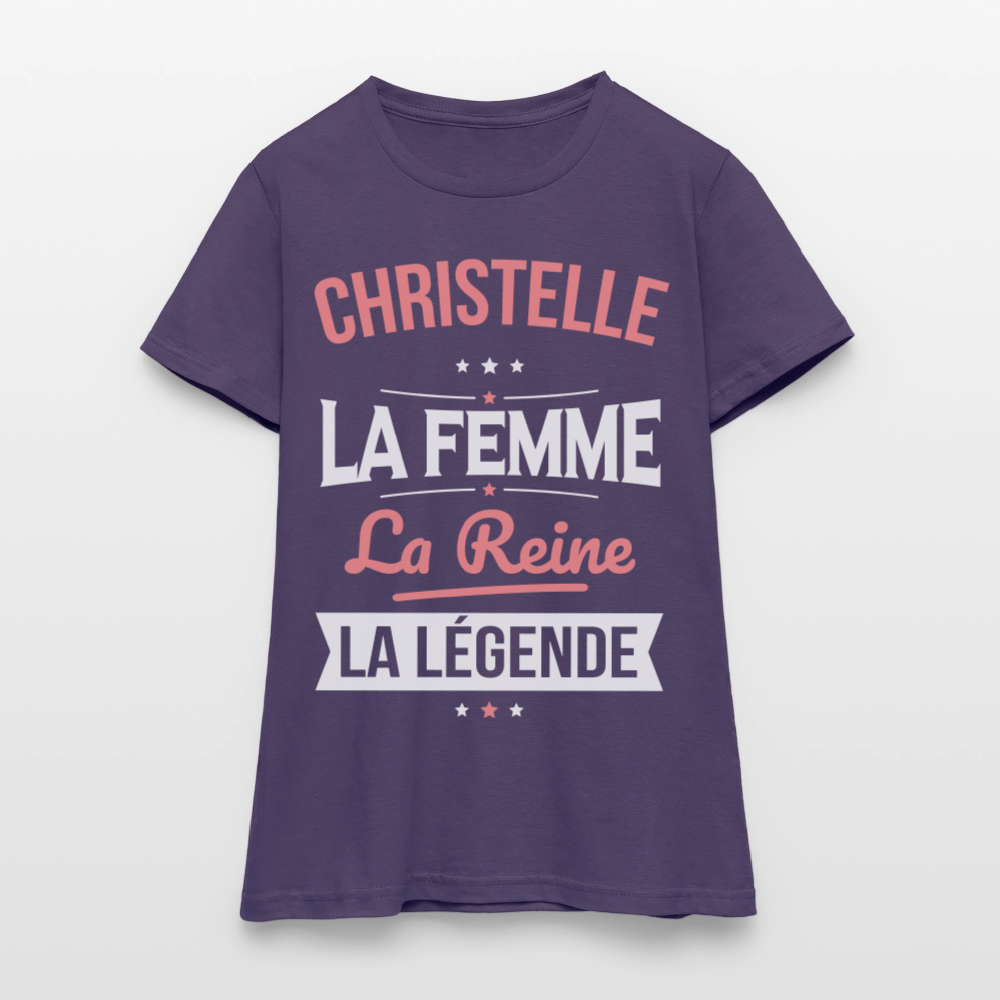 T-shirt Femme - Christelle - la Femme - la Reine - la Légende - violet foncé