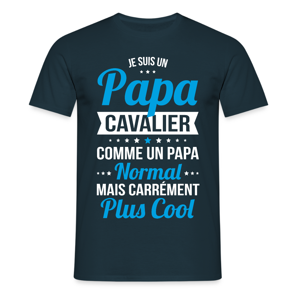 T-shirt Homme - Papa cavalier plus cool - marine