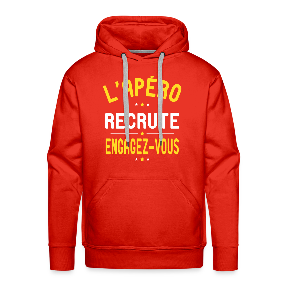 Sweat à capuche Premium Homme - L'apéro recrute - rouge