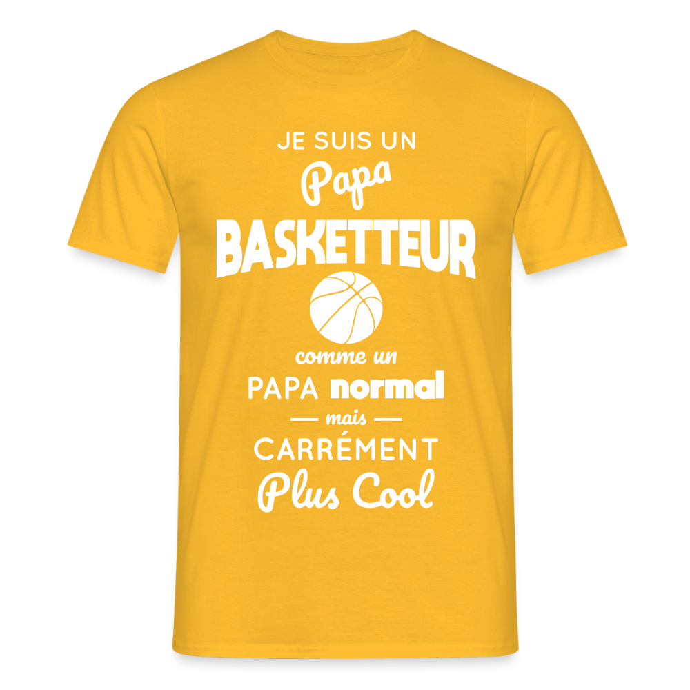 T-shirt Homme - Papa basketteur plus cool - jaune