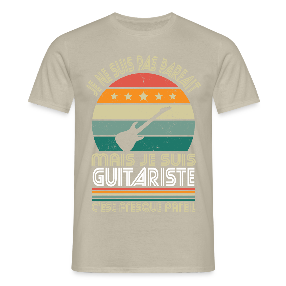 T-shirt Homme - Je ne suis pas parfait mais je suis Guitariste - beige sable