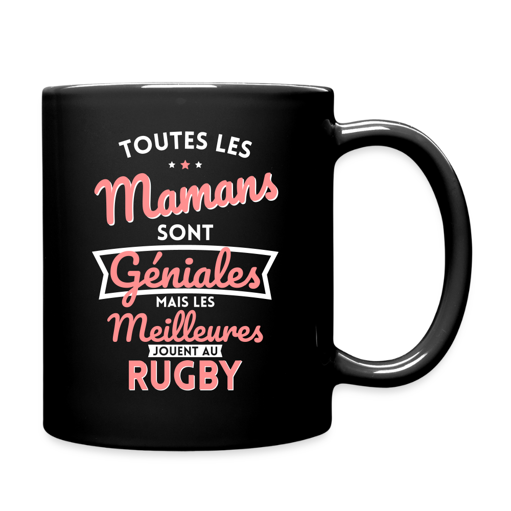Mug uni - Mamans géniales - Les meilleures jouent au rugby - noir