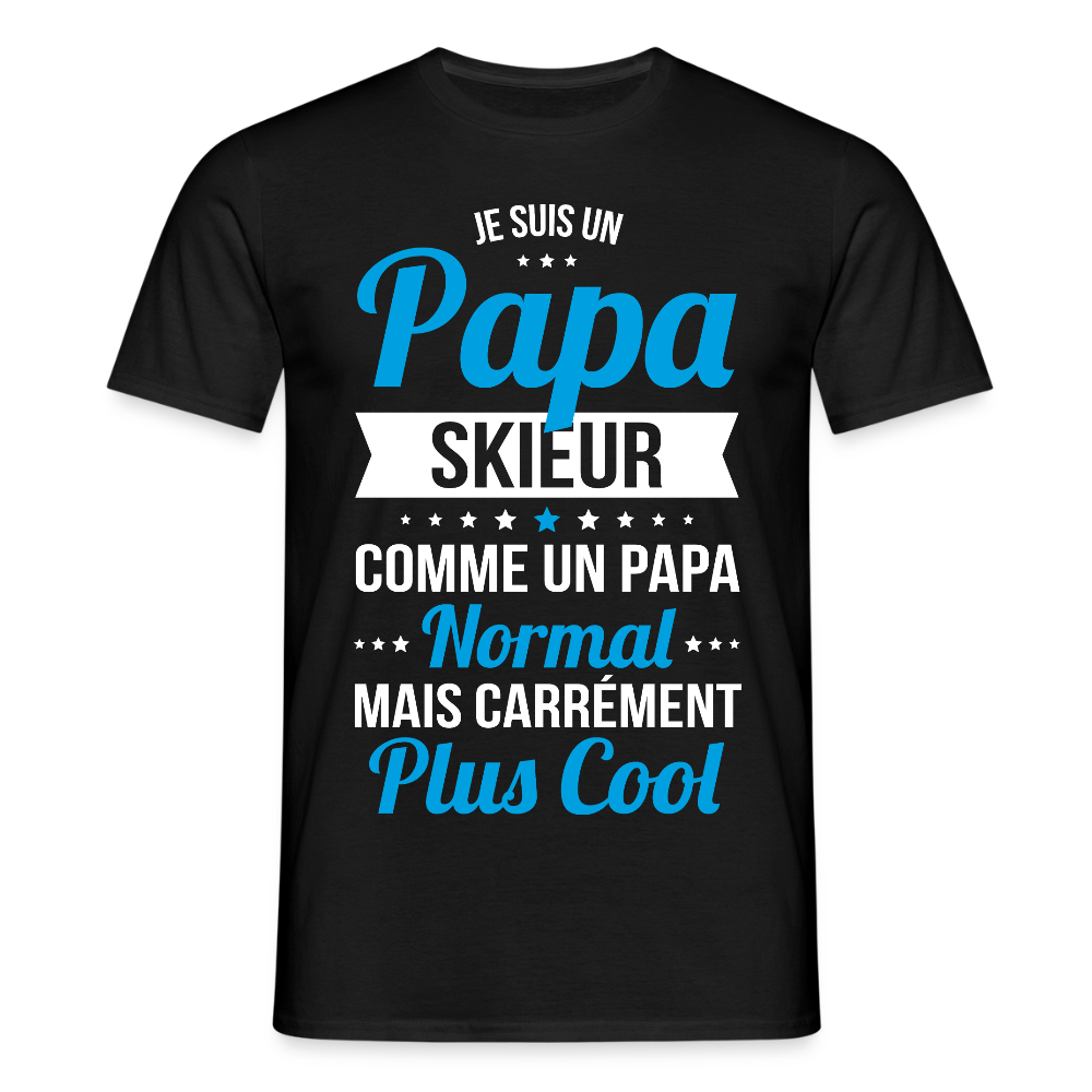 T-shirt Homme - Papa skieur plus cool - noir