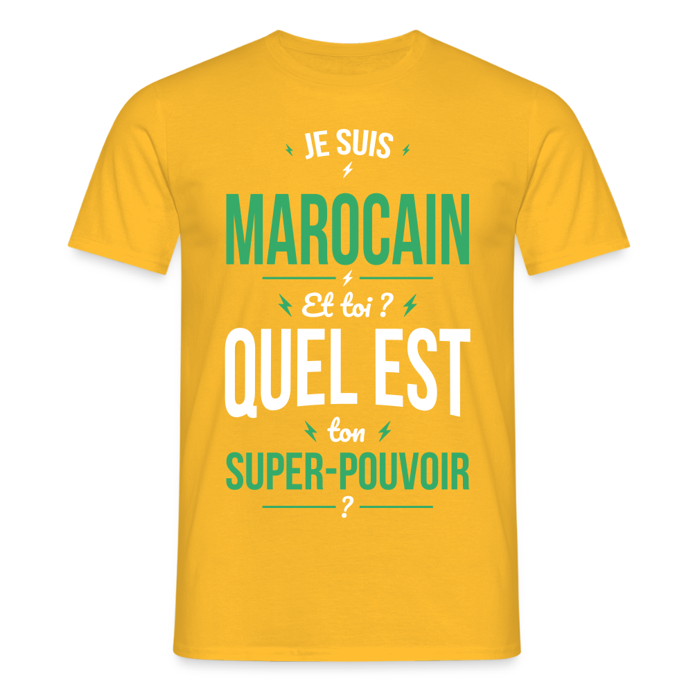T-shirt Homme - Je suis Marocain - Super-pouvoir - jaune