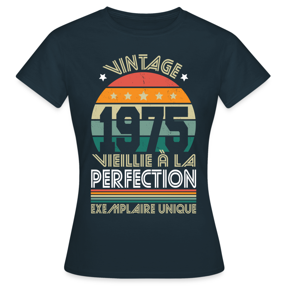 T-shirt Femme - Anniversaire 50 Ans - Vintage 1975 - marine