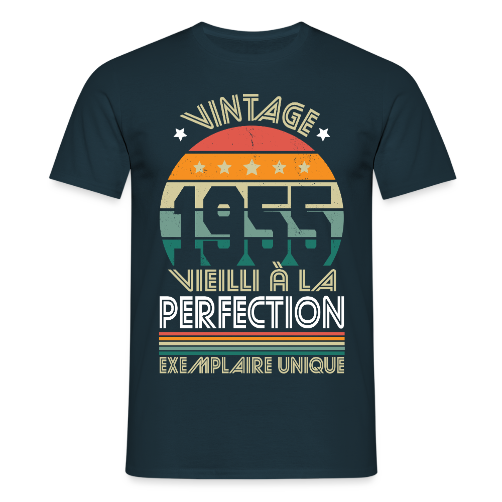 T-shirt Homme - Anniversaire 70 Ans - Vintage 1955 - marine