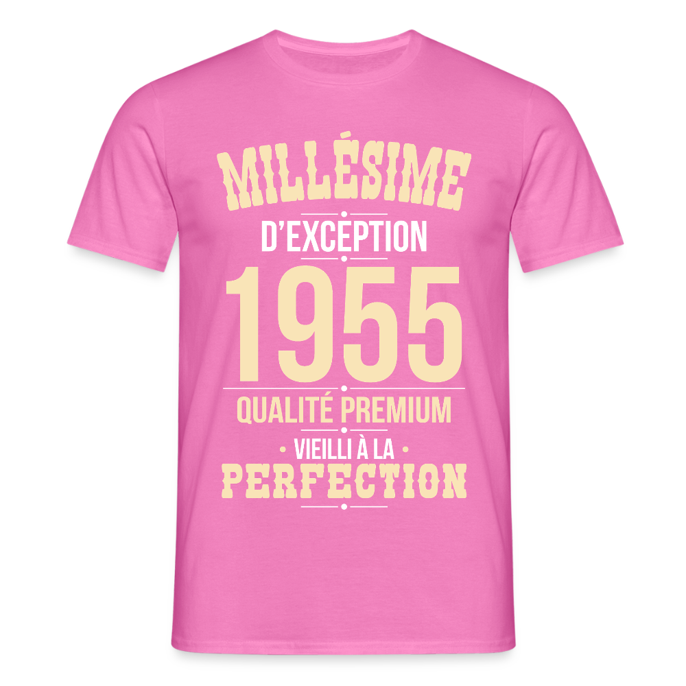T-shirt Homme - Anniversaire 70 Ans - Millésime 1955 - rose