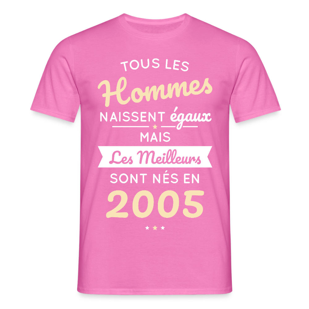 T-shirt Homme - Anniversaire 20 Ans - Les meilleurs sont nés en 2005 - rose