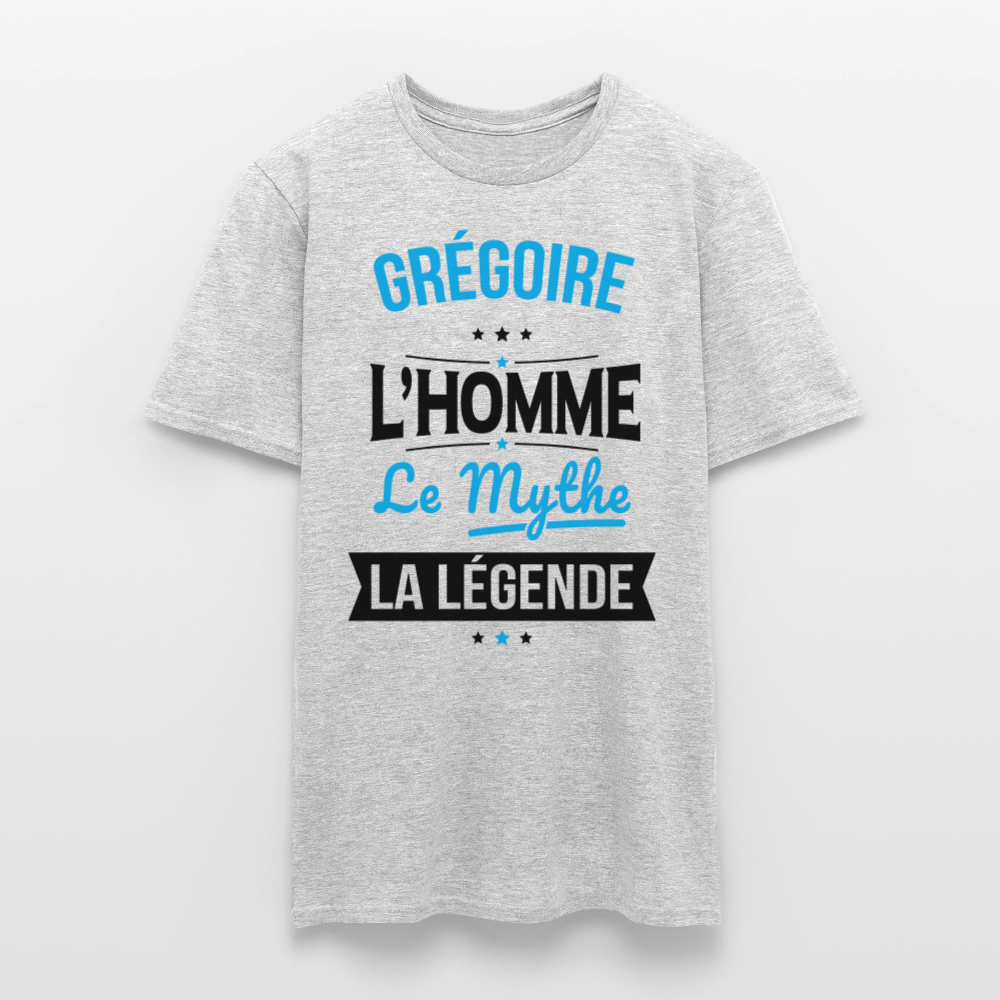 T-shirt Homme - Grégoire - l'Homme - le Mythe - la Légende - gris chiné