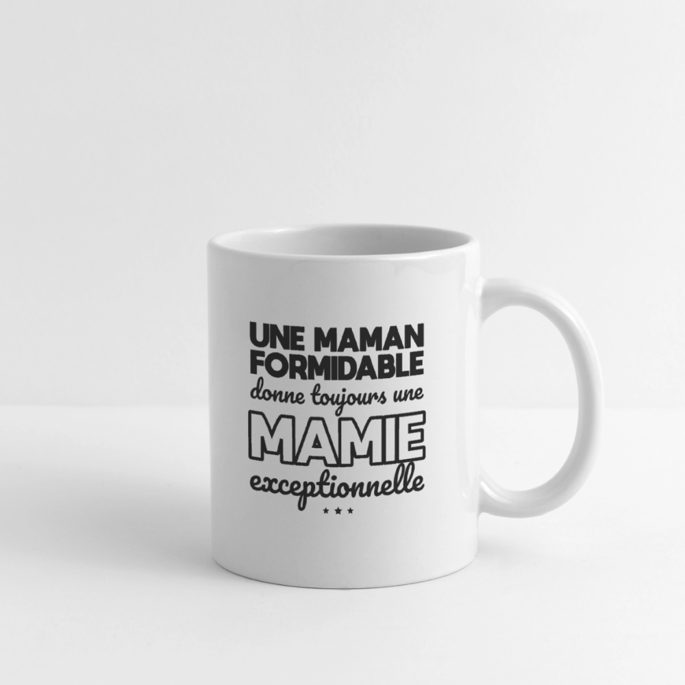 Mug blanc - Une Maman formidable donne une Mamie exceptionnelle - blanc