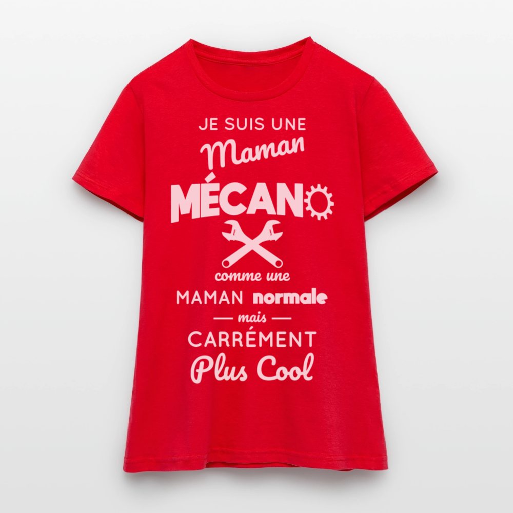 T-shirt Femme - Maman mécano plus cool - rouge