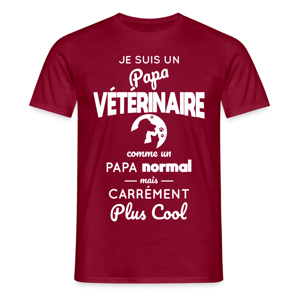 T-shirt Homme - Papa vétérinaire plus cool - rouge brique
