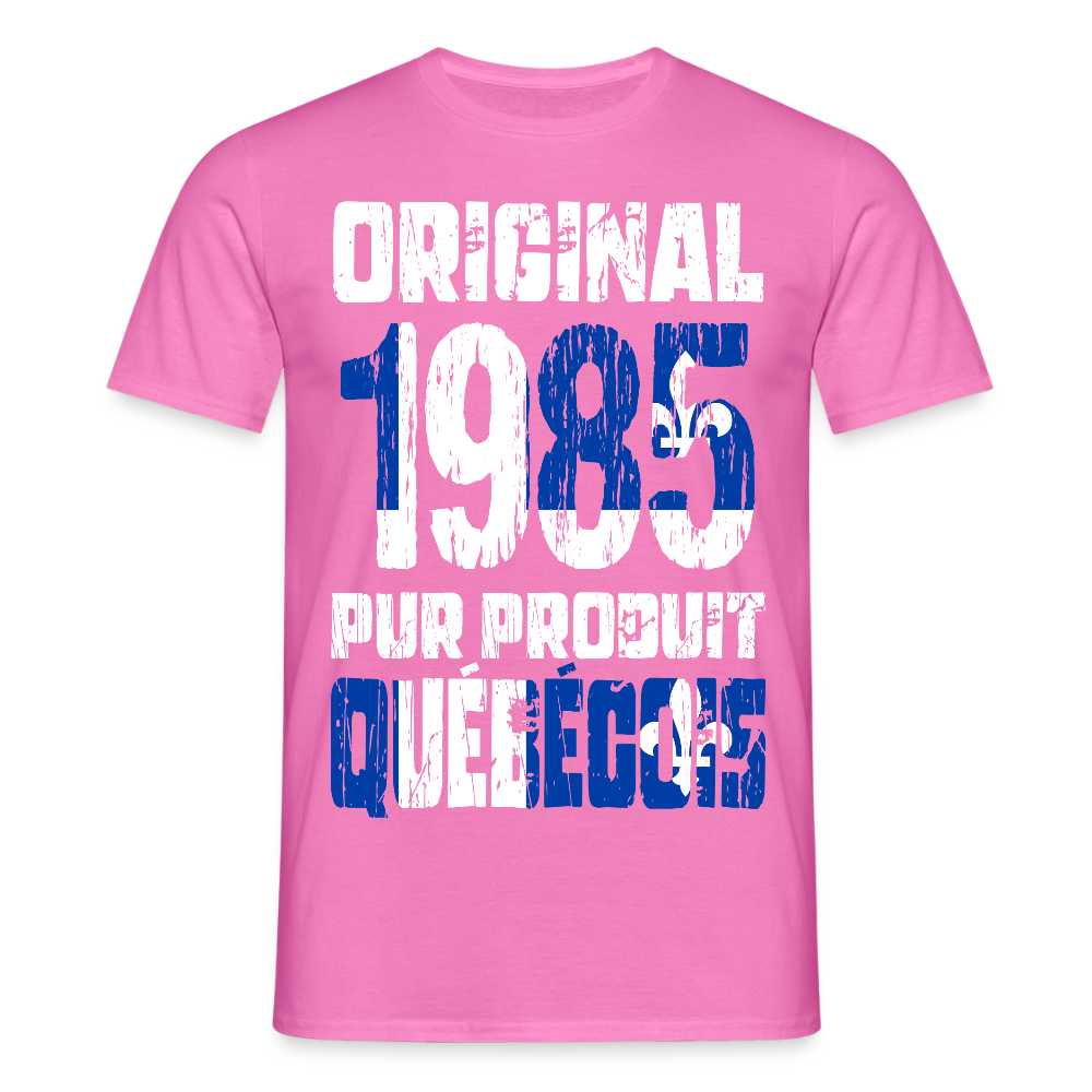 T-shirt Homme - Anniversaire 40 Ans - Original 1985 - Pur produit Québécois - rose