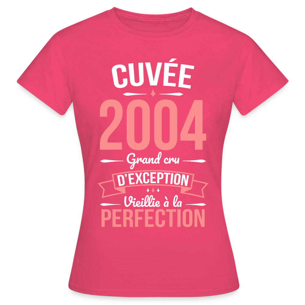 T-shirt Femme - Anniversaire 21 Ans - Cuvée 2004 - rose azalée