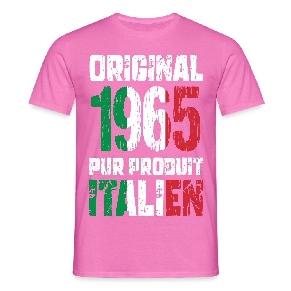 T-shirt Homme - Anniversaire 60 Ans - Original 1965 - Pur produit Italien - rose