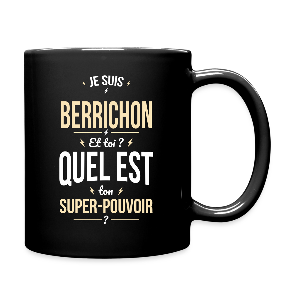 Mug uni - Je suis Berrichon - Super-pouvoir - noir