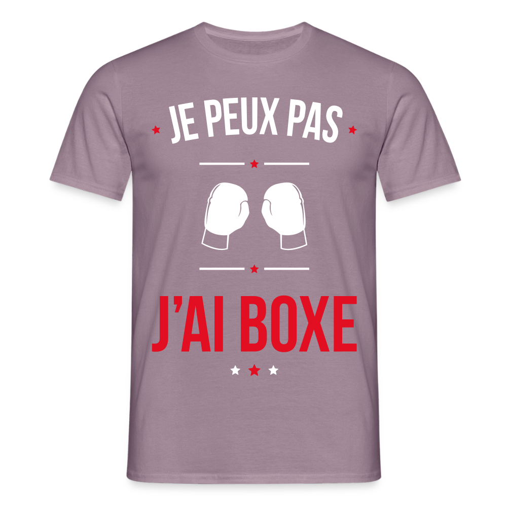 T-shirt Homme - Je peux pas j'ai Boxe - mauve gris