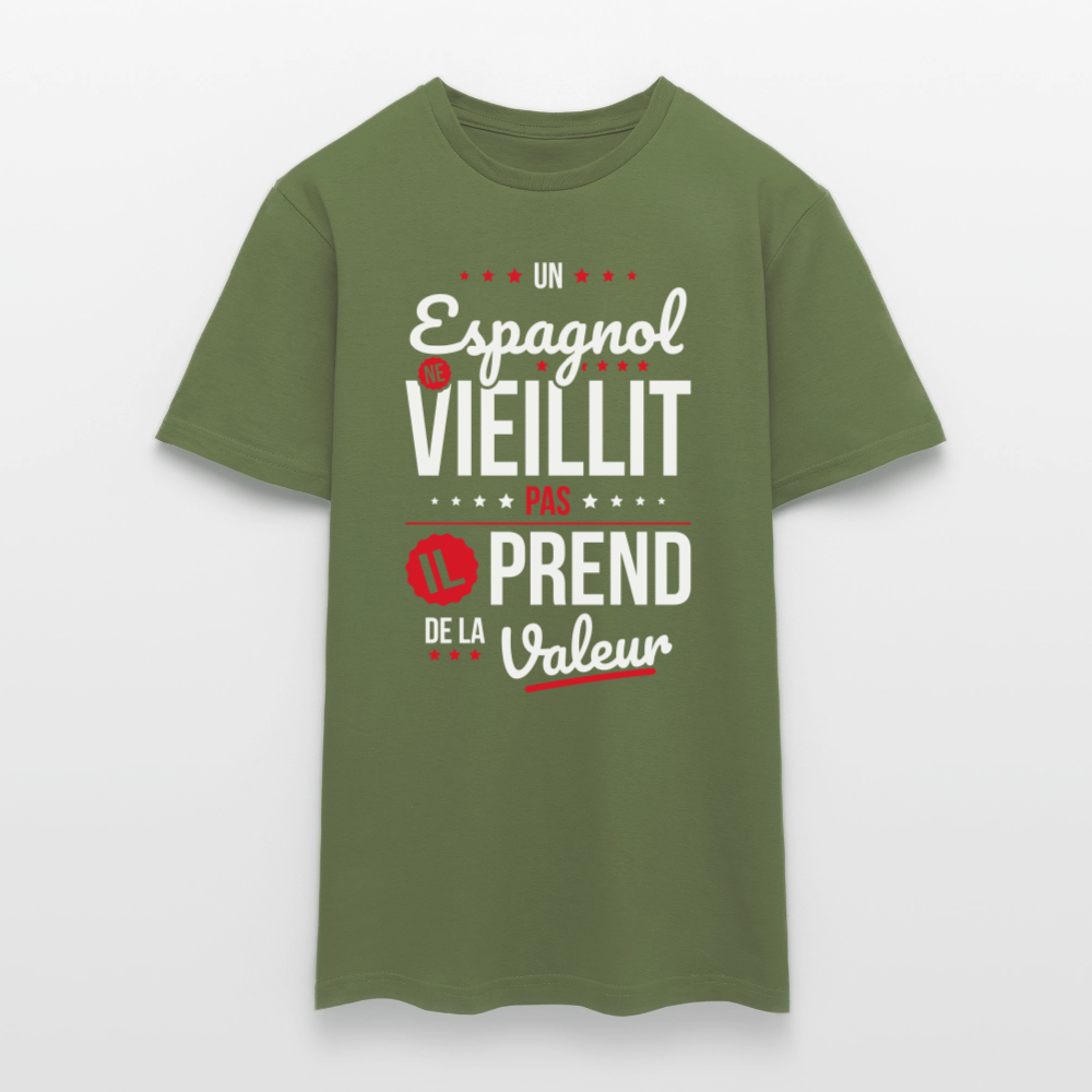 T-shirt Homme - Un Espagnol ne vieillit pas - vert militaire