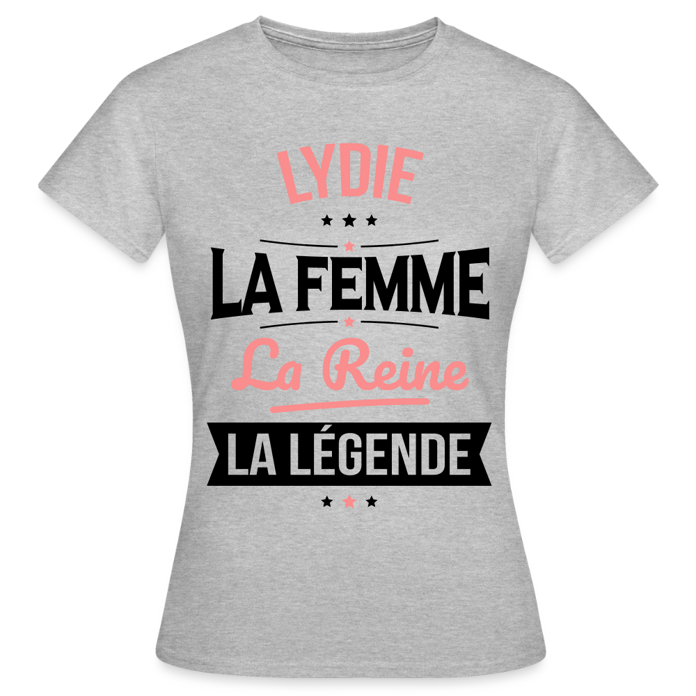 T-shirt Femme - Lydie - la Femme - la Reine - la Légende - gris chiné