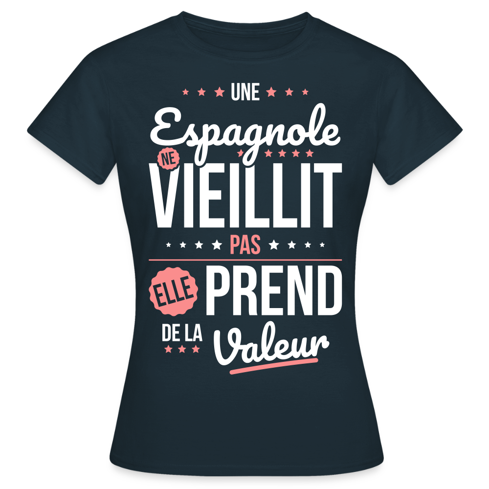 T-shirt Femme - Une Espagnole ne vieillit pas - marine