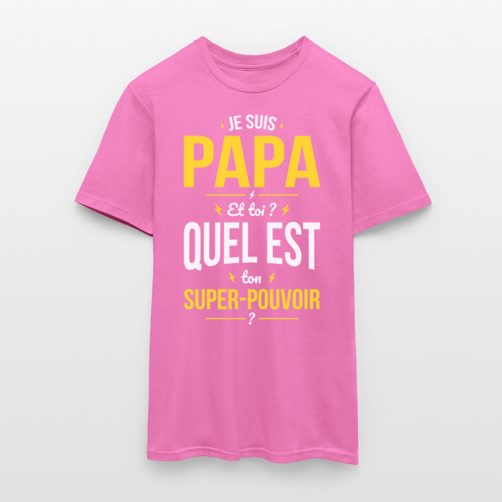 T-shirt Homme - Je suis Papa - Super-pouvoir - rose