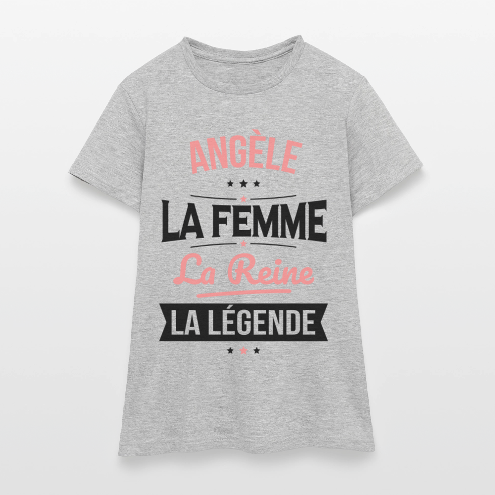 T-shirt Femme - Angèle - la Femme - la Reine - la Légende - gris chiné