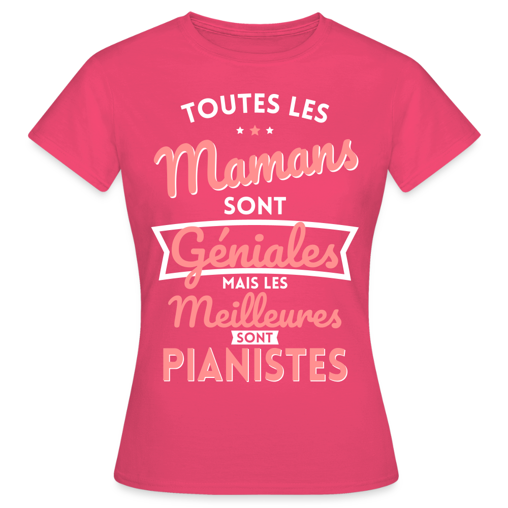 T-shirt Femme - Mamans géniales - Les meilleures sont pianistes - rose azalée