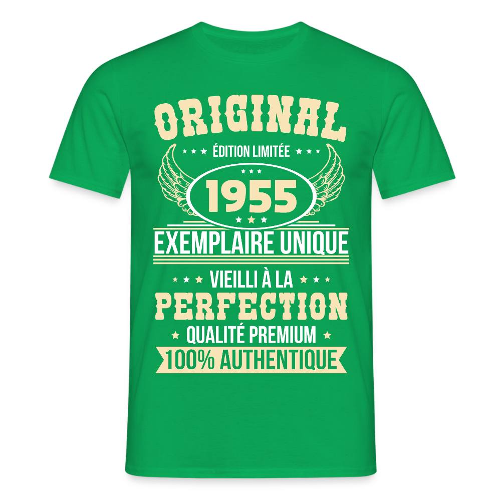T-shirt Homme - Anniversaire 70 Ans - Original 1955 - vert