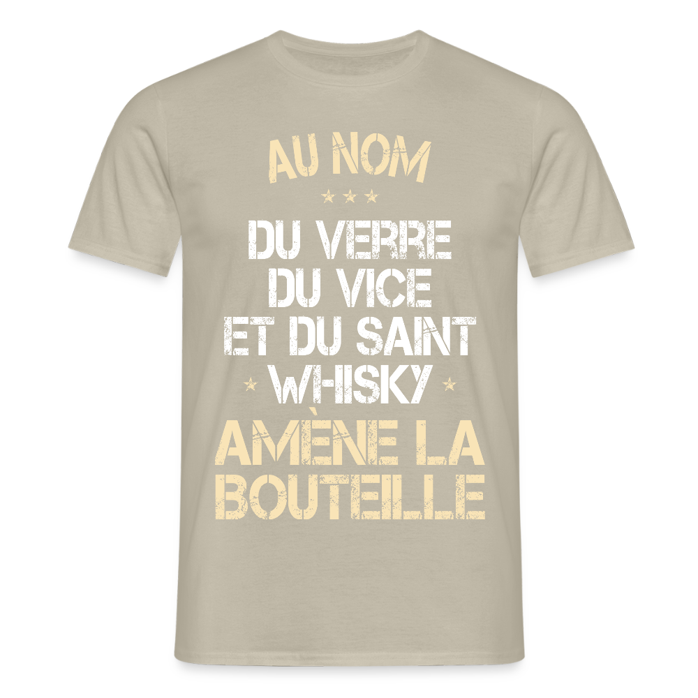 T-shirt Homme - Au nom du saint Whisky - beige sable