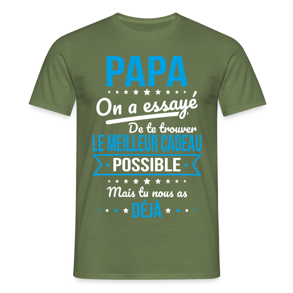 T-shirt Homme - Papa Cadeau Humour - vert militaire